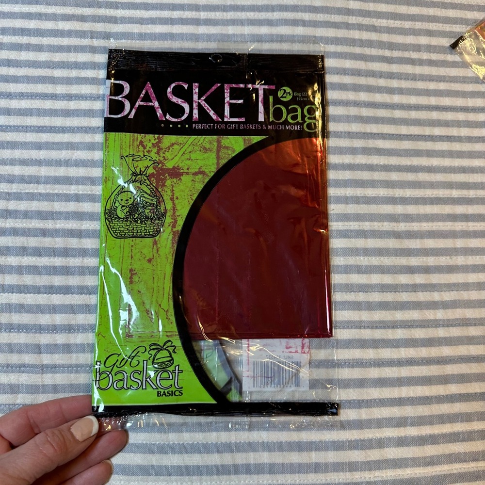 Gift Basket‎ Basics 2 Pack Red Basket Bags 22 x 30 Inch Cellophane Gift Wrap